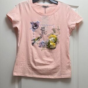 Pink Floral Short Sleeve Tee